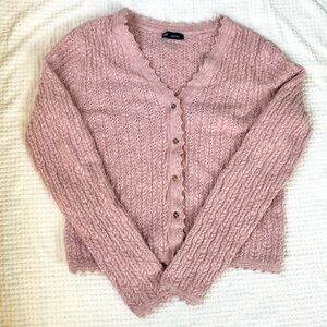GAP Ballet Pink CashSoft Pointelle Cadigan - Size M